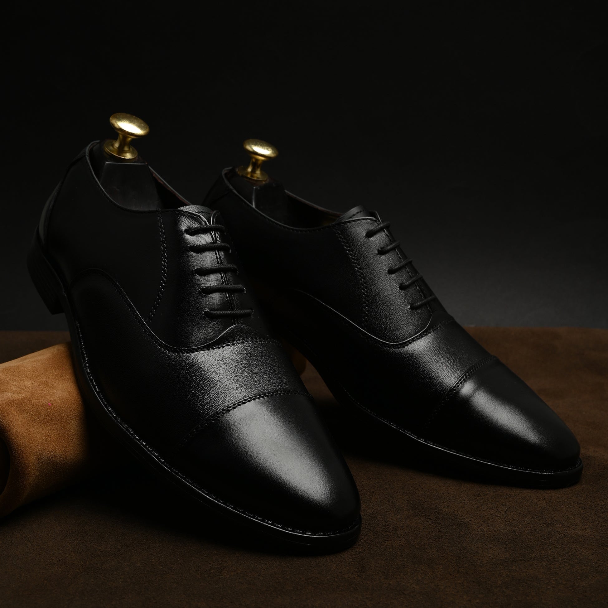Feleloz London Men’s Italian Leather Lace-Up Formal Shoes | Premium Black Business Shoes with Leather Lining & TPR Sole
