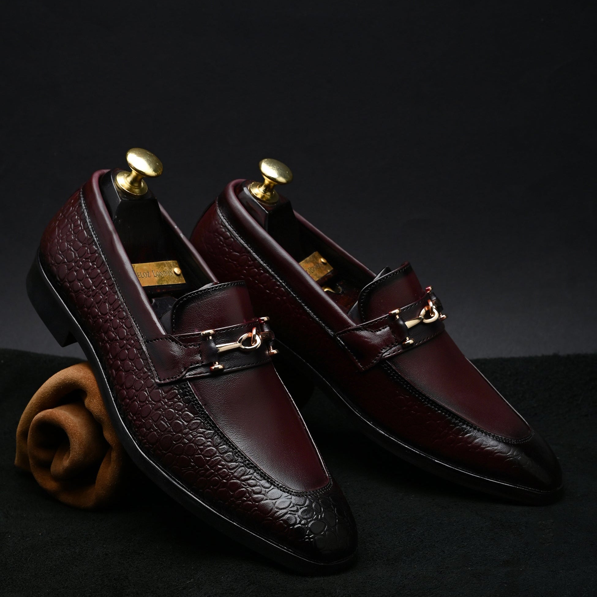 Maroon Office Loafer Shoes for Men | Italian Textured Leather & Durable TPR Sole