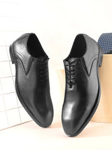 Feleloz London Men’s Italian Leather Lace-Up Formal Shoes | Premium D-Brown Business Shoes with Leather Lining & TPR Sole