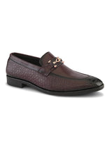 Maroon Office Loafer Shoes for Men | Italian Textured Leather & Durable TPR Sole