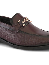 Maroon Office Loafer Shoes for Men | Italian Textured Leather & Durable TPR Sole