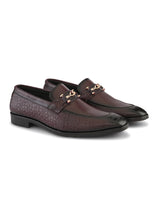 Maroon Office Loafer Shoes for Men | Italian Textured Leather & Durable TPR Sole