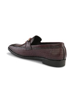 Maroon Office Loafer Shoes for Men | Italian Textured Leather & Durable TPR Sole