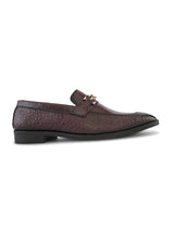 Maroon Office Loafer Shoes for Men | Italian Textured Leather & Durable TPR Sole