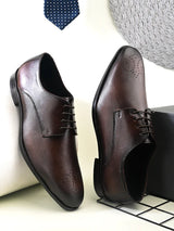 Feleloz London Men’s Italian Leather Lace-Up Formal Shoes | Premium Black Business Shoes with Leather Lining & TPR Sole
