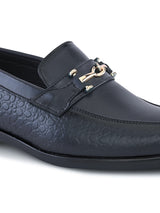 Blue Office Loafer Shoes for Men | Italian Textured Leather & Durable TPR Sole