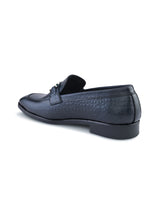 Blue Office Loafer Shoes for Men | Italian Textured Leather & Durable TPR Sole