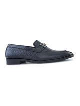 Blue Office Loafer Shoes for Men | Italian Textured Leather & Durable TPR Sole