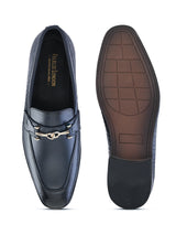 Blue Office Loafer Shoes for Men | Italian Textured Leather & Durable TPR Sole