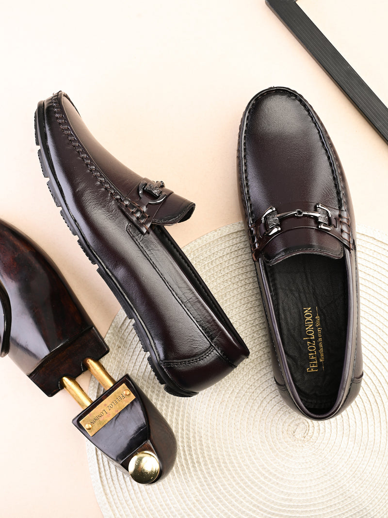 FELELOZ LONDON REGENT LEATHER MOCCASIN LOAFER BROWN