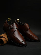 Feleloz London Men’s Italian Leather Monk Strap Formal Shoes | Premium Black Business Shoes with Leather Lining & TPR Sole