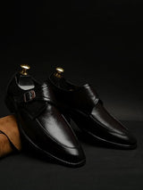 Feleloz London Men’s Italian Leather Monk Strap Formal Shoes | Premium Black Business Shoes with Leather Lining & TPR Sole