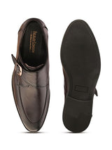 Feleloz London Men’s Italian Leather Monk Strap Formal Shoes | Premium Black Business Shoes with Leather Lining & TPR Sole