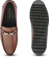 Feleloz London Genuine Italian Leather Loafers for Men | Premium Dark Brown Formal Shoes with Leather Lining & TPR Sole