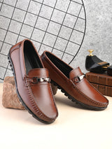Feleloz London Genuine Italian Leather Loafers for Men | Premium Dark Brown Formal Shoes with Leather Lining & TPR Sole