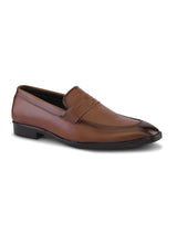 Men’s Tan Formal Loafers in Genuine Italian Leather with TPR Sole