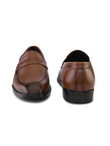 Men’s Tan Formal Loafers in Genuine Italian Leather with TPR Sole