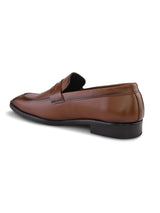 Men’s Tan Formal Loafers in Genuine Italian Leather with TPR Sole