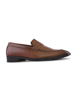 Men’s Tan Formal Loafers in Genuine Italian Leather with TPR Sole
