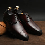 Feleloz London Men’s Italian Leather Lace-Up Formal Shoes | Premium Black Business Shoes with Leather Lining & TPR Sole