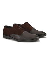 Men’s Brown Genuine Italian Leather Formal Shoes | Luxury Textured Lace-Up Design with TPR Sole