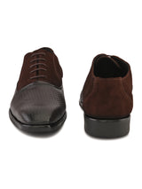Men’s Brown Genuine Italian Leather Formal Shoes | Luxury Textured Lace-Up Design with TPR Sole